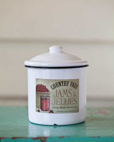 Soy Enamelware Cannister 10oz.. - Strawberry Jam