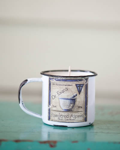 Soy Enamelware Cup 5oz. - Sugared Magnolia